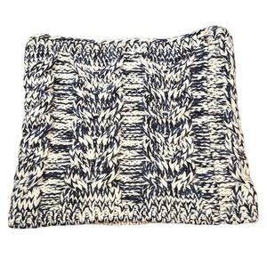 Gap White Navy Blue Chunky Cable Knit Cowl Scarf One Size NWT